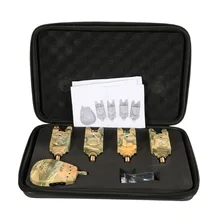 Lixada Беспроводной светодиодный Рыбалка оповещение о тревоге в комплекте чехол 4 Рыбалка сигнализаторы поклевки+ приемник-1 шт.) для ловли карпа рыболовные снасти Pesca