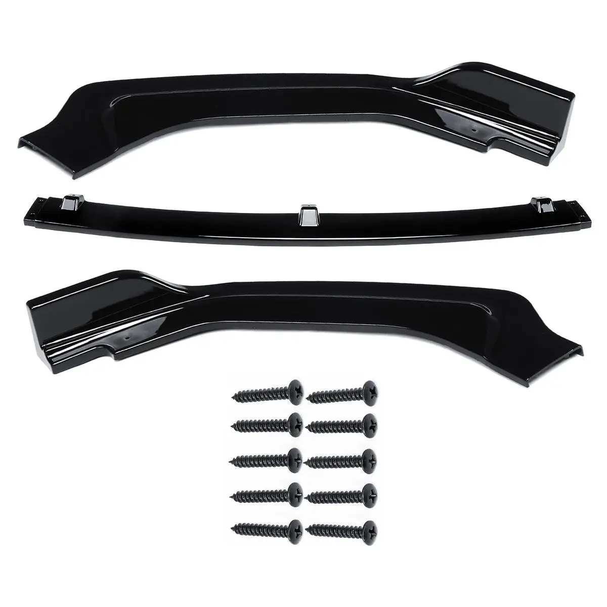 3 piezas parachoques delantero alerón labio de barbilla para Infiniti Q50 2018 modo Base solo piezas exteriores de coche anticolisión brillo negro parachoques