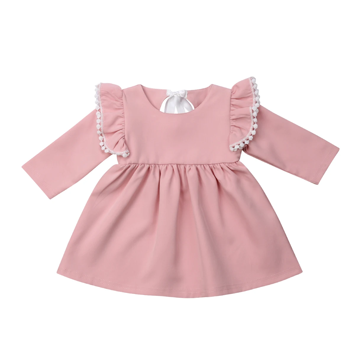 

Princess Baby Girls Dress Toddler Girls Long Sleeve Lace Bow Tutu Dresses Party Wedding birthday Dress For Girls Easter