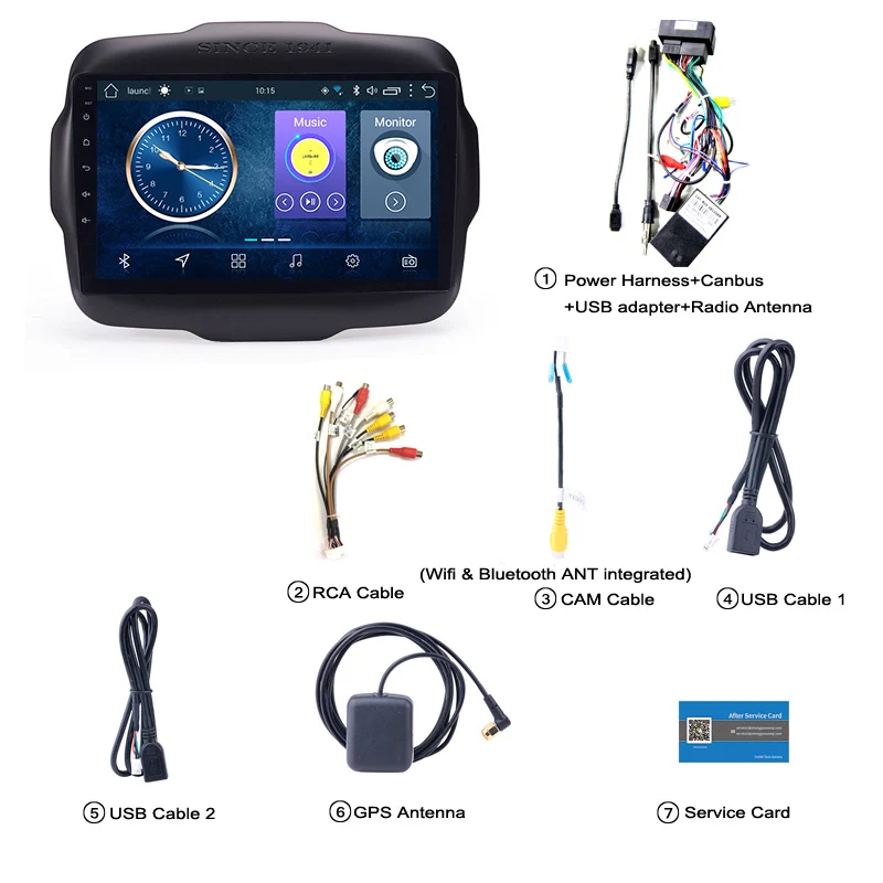 Clearance 9 inch Android 8.1 full touch screen car multimedia system for Jeep Renegade 2016-2018 car gps radio navigation 5