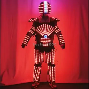 

LED robot Costume /Light suits/ LED Robot suits/ The programming controller sets the helmet