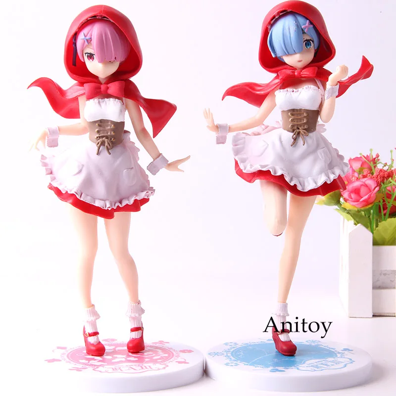 

Re:Zero Kara Hajimeru Isekai Seikatsu Rem Ram SSS Red Hood Ver. PVC Anime Action Figures Collection Model Toys