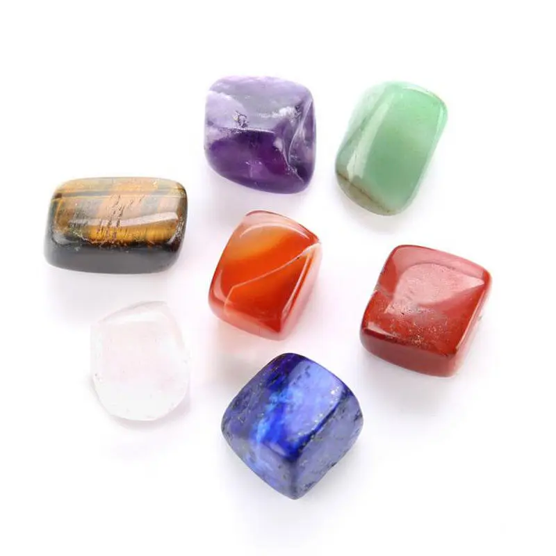 Seven Chakra камень 7 цветов в наборе Йога чакра нерегулярные рейки Исцеляющие