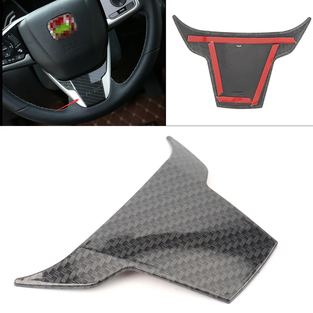 

Carbon Fiber Look Steering Wheel Cover Protector Trim Decoration for Honda Civic 10th Generation 2016 2017 Auto Car Styling