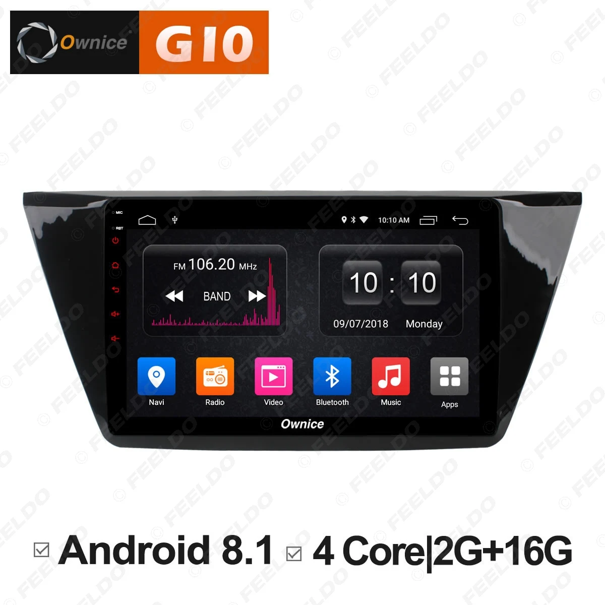 Top FEELDO  10.1" Android 6.0 4-Core/DDR3 1G/16G/Support 4G Dongle Car Media Player With GPS/FM/AM RDS For Volkswagen Touran 2016 2