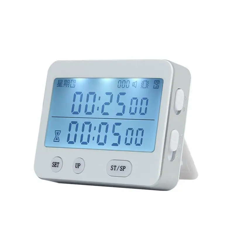 

Yishi YS-255 Dual Screen Display Timer Alarm Clock Tomato Timer Silent Vibration 99 Hour Timer Luminous Home Decoration Timer