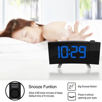 

Digital Projector Radio Alarm Clock FM Radio Projection Alarm Clock With Dual Alarms Snooze Function Display Sleep Timer