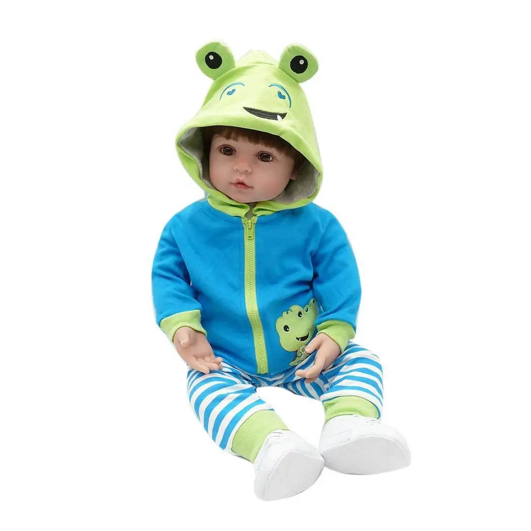 

2019 NPK New design Soft Silicone Doll Reborn Baby Toy For baby Newborn Baby Birthday Gift For Child Bedtime Early Education