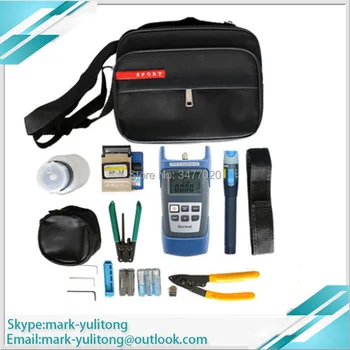 

fibra optica New FTTH leather fiber optic cold junction kits Optical power meter and fiber cutter and 10KM red pen