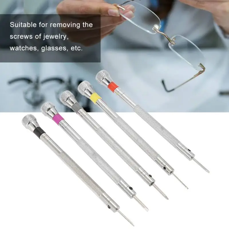 

5 Pcs Professioanl Accurate Slotted Screwdrivers High Quality Durable Jewelry Watch Glasses Repair Tool Kit for Watchmaker