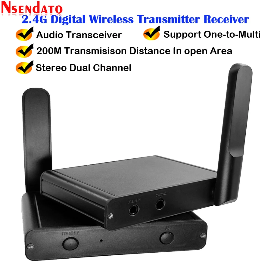 200M 2,4 Ghz Hifi Цифровой беспроводной аудио адаптер музыкальный звук беспроводной Wifi передатчик приемник с 3,5 мм аудио кабель для iPad