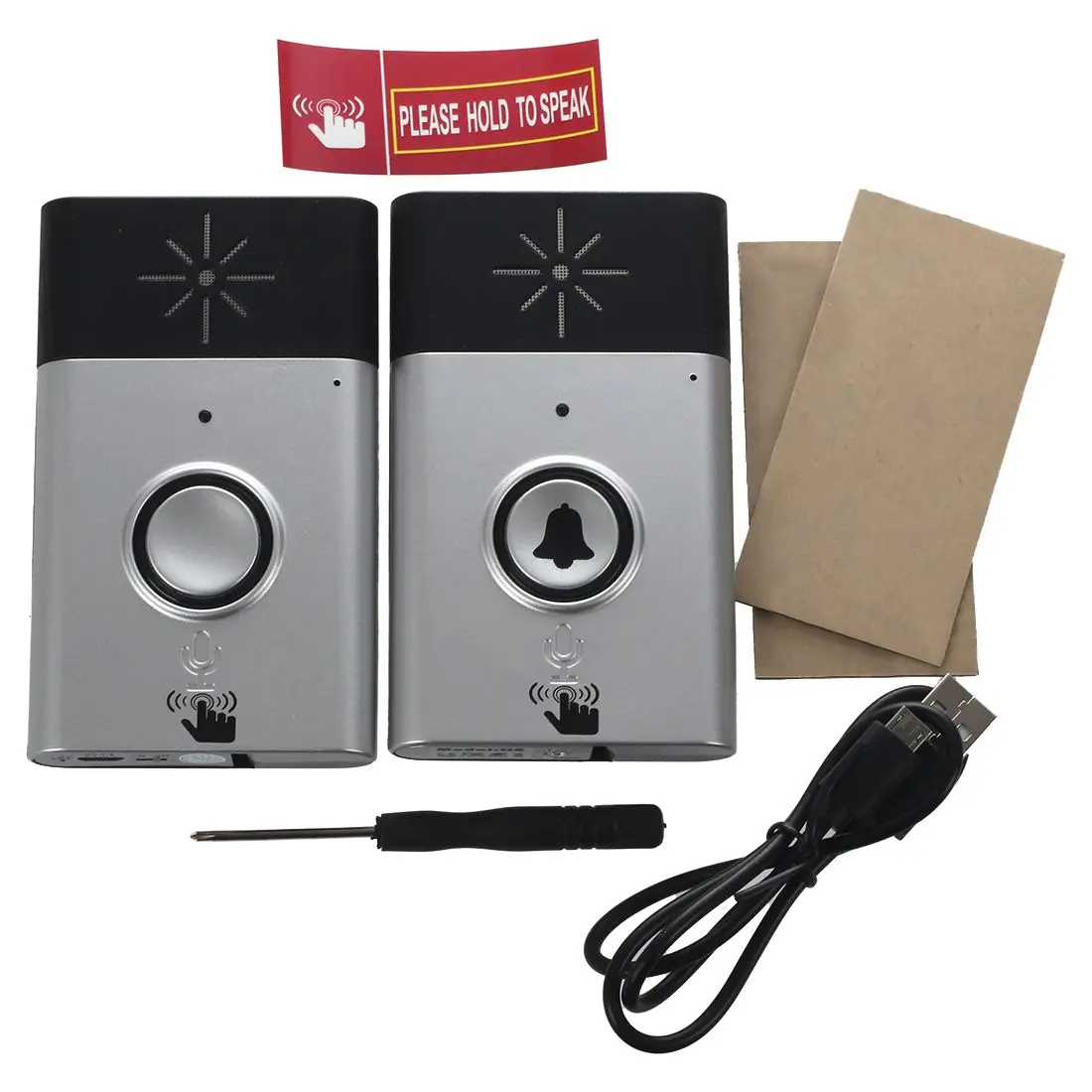 

ELEG-Wireless Doorbell With Speaker Voice Intercom 300M Distance