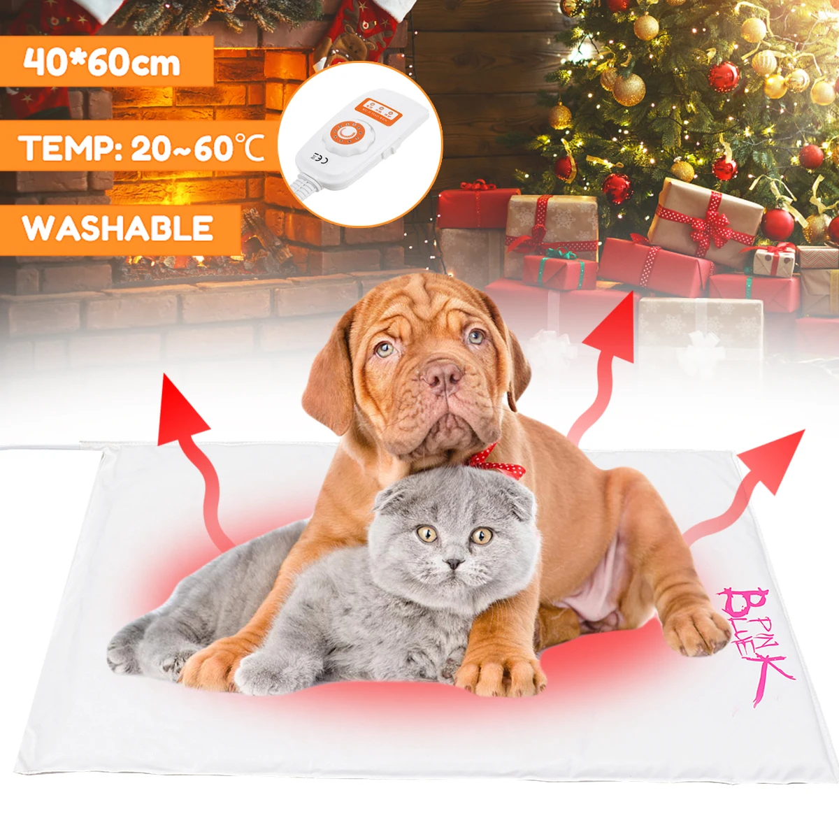 

30W Dog Cat Bed Mat Electric Heaters Pad Pet Heating Mat Waterproof Heating Blanket Winter Pad Cushion for Christmas Gift