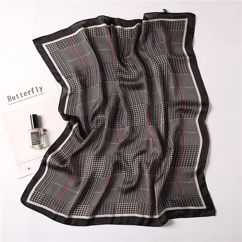 2019 New Women's Silk Scarf Square Female Shawls Wraps Soft Print Small Office Scarf Hair Scarf Foulard Bandana Hijabs