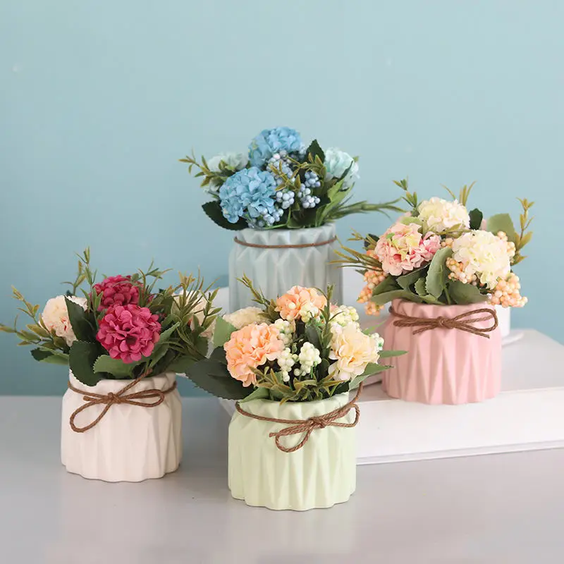 

Nordic Flower Pot Artificial Plants Set Ceramic Potted Ornaments Fake Flower Decorations Simulation Crafts Wedding Party Supply