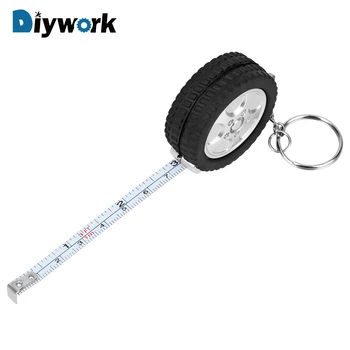 

DIYWORK 1m Tape Measure for Travel Camping Keychain Ruler Mini Retractable Tape Sewing Tool Tire Shape Centimeter/Feet