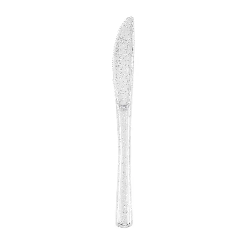 

100 Pcs Silver Disposable Plastic Knives Cake Dessert Knives Wedding Party Home Bar Supplies Disposable Tableware Kitchenware