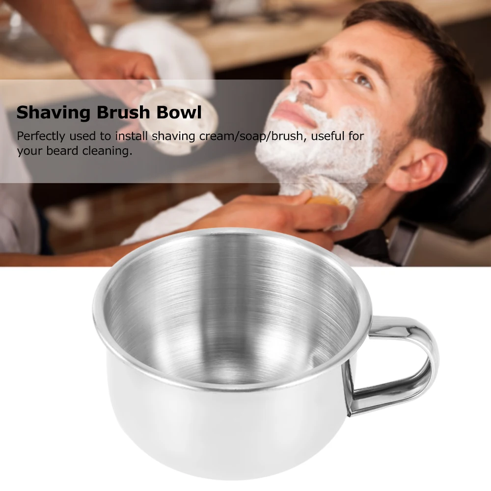 Men's Shaving Brush Bowl Anti adhering Stainless Steel Shave Cream Soap Bowl Shaving Mug Male