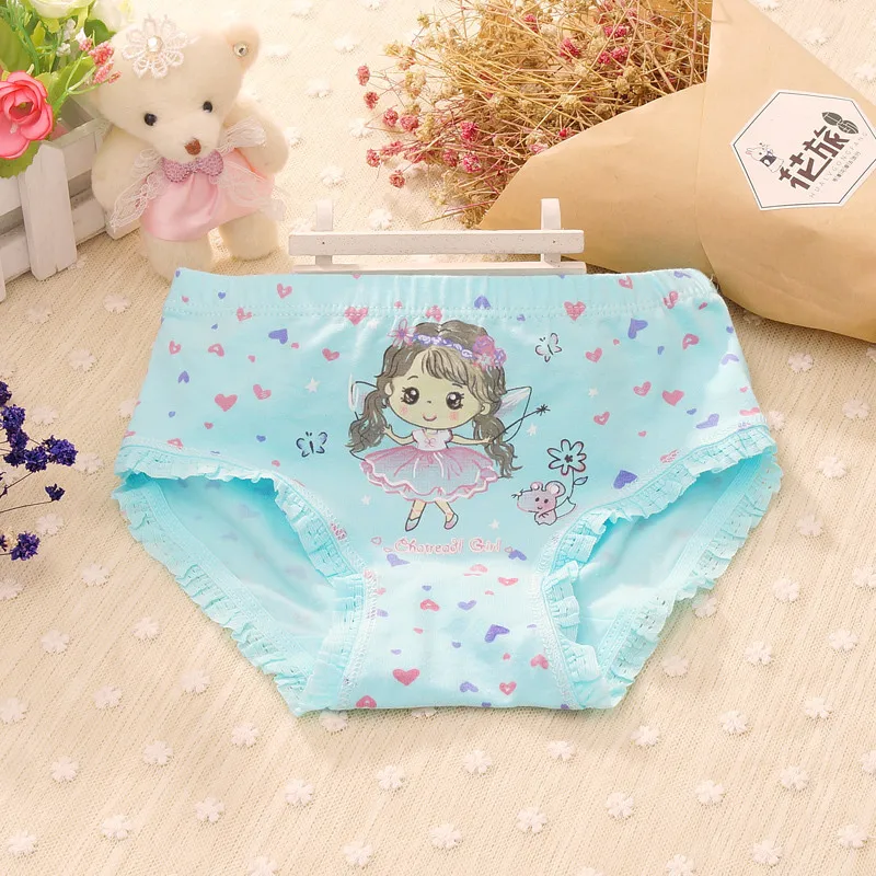 

2019 New 4pcs/lot Girl Panties Girls' Briefs Cotton Soft Panties for Girls Kids Underwear 1-11 Years Baby