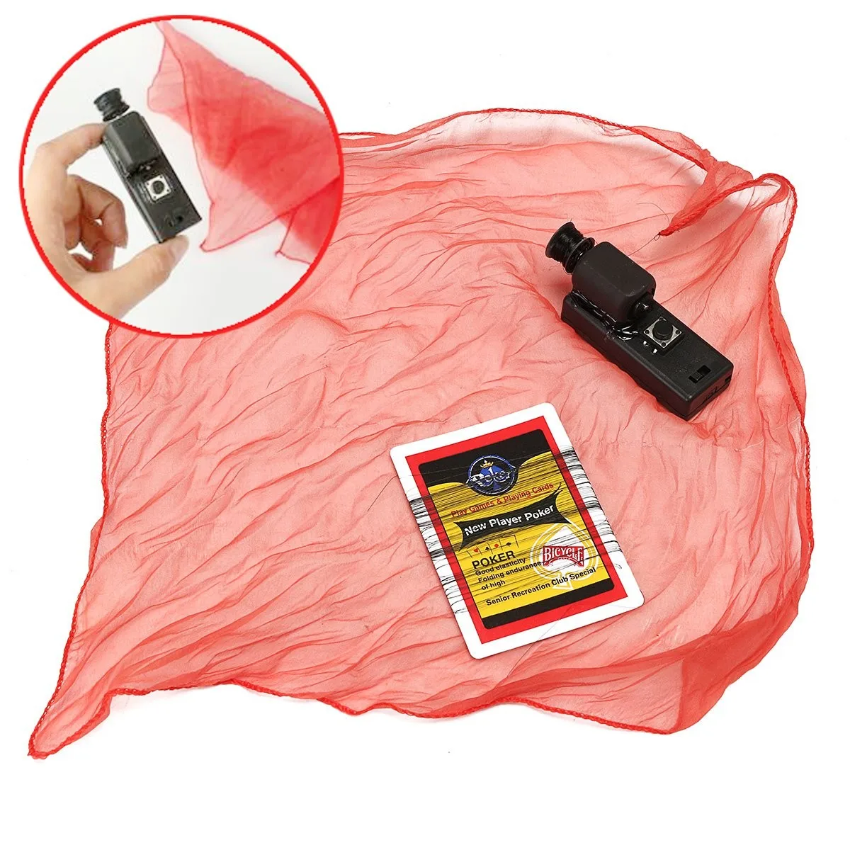 

Red Flying Silk Flight Power Reel Stage Magic Tricks Fly Scarf Electronic Prop