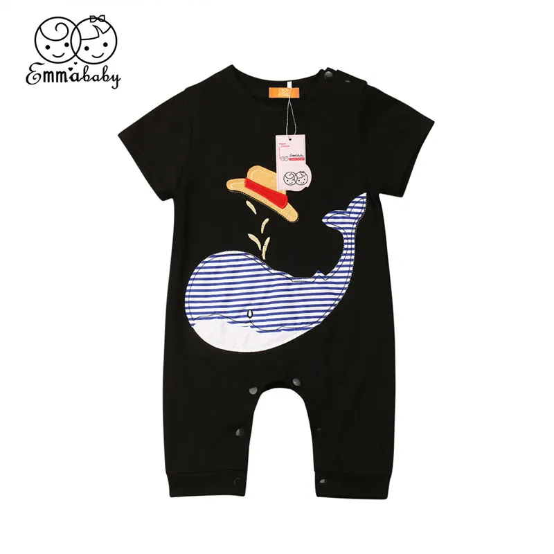 

2019 Romper for Baby Boy Girl Toddler Kid Cotton Shark Jumpsuit Infant Summer Romper Baby Clothes 3-18M