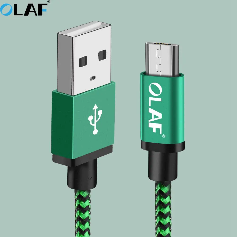 Олаф Micro USB кабель 2 м 3 м нейлоновый плетеный кабель для быстрой зарядки и передачи данных для samsung huawei Xiaomi Android Microusb телефонный кабель