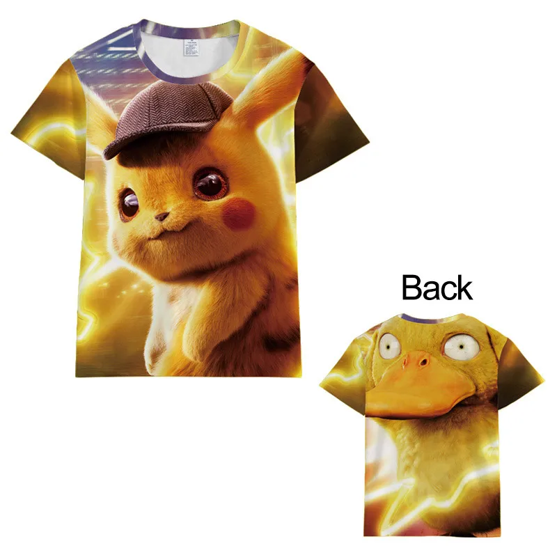 

Hot New Movie Detective Pikachu Pokemon PikachuT-shirt Men Women Short SleeveSumme Cosplay Costumes Tops Unisex Harajuku t shirt