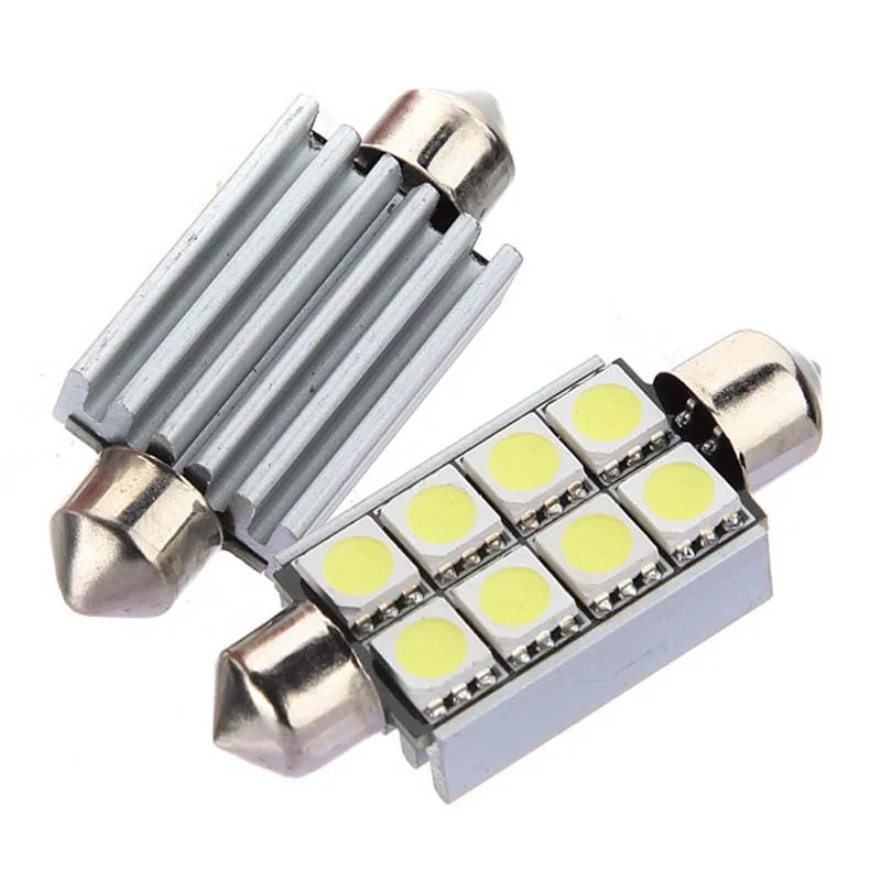 

12V 8SMD 5050 LED Car Signal Lamp Reading Lights White Canbus Number Plate Light c5w Festoon Dome Bulb