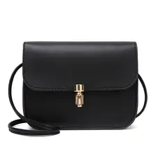 Женская сумка из искусственной кожи, сумки через плечо в Корейском стиле с поперечным сечением, квадратная однотонная Черная Женская мини-сумка с клапаном, милые весенние сумки