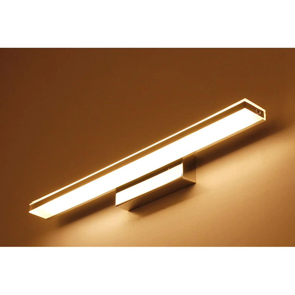 

1PC Stainless Steel LED Mirror Light Waterproof Anti-fog Bathroom Lamp Modern and Simplicity Wall Light (Warm White)