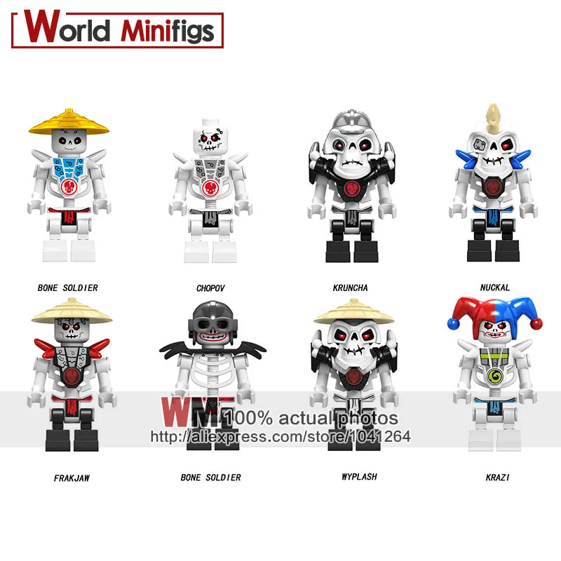 

20PCS Ninja Action Building Blocks Bone Solider Chopov Kruncha Nuckal Frakjam Wyplash Krazi Toys for Children