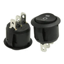 2 x AC 6A/250V 10A/125V 3 Pin SPDT ON/OFF/ON 3 Position Round Boat Rocker Switch hot sale10pcs 3 pin spst neon light on off rocker switch ac 250v 10a 125v 15a