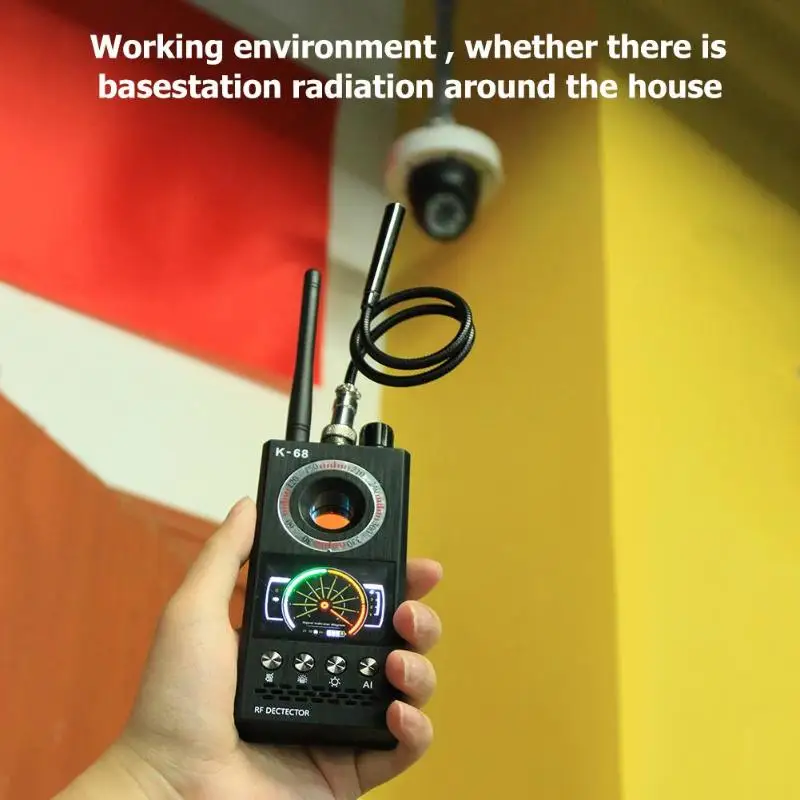 

K68 Anti Eavesdroped Detector Wireless Signal Detector RF Bug Finder Anti Candid Camera GPS Tracker Locator Multi-function