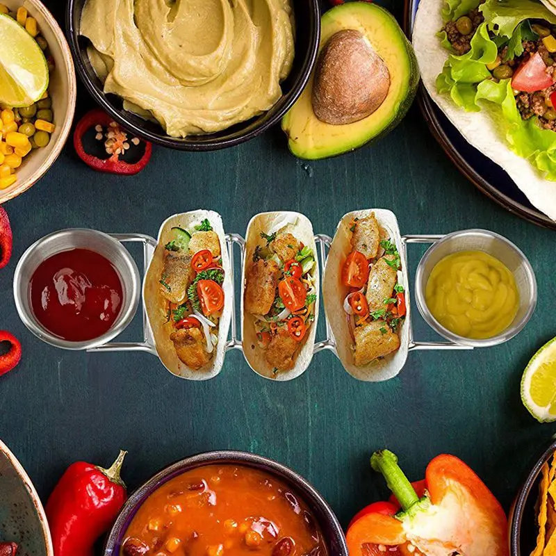 Подставка из нержавеющей стали Taco держатель эксклюзивный лоток с 2 съемными