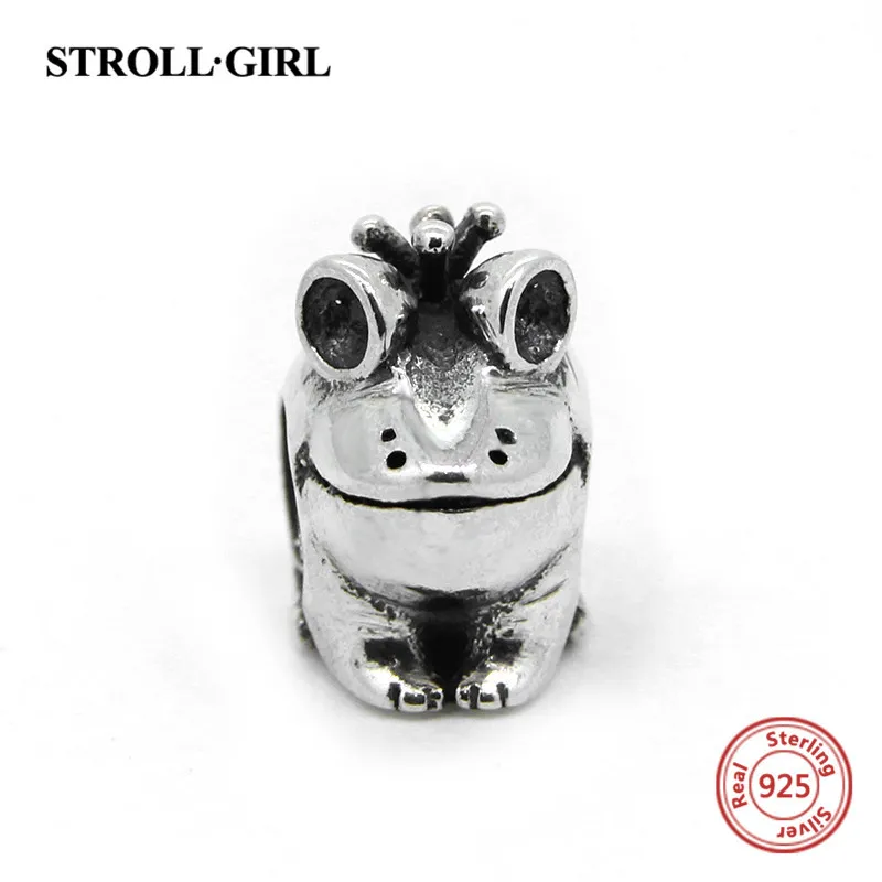 Strollgirl милые животные лягушка Бусины Коллекция DIY кулон Талисманы с камнями и эмалью подходят пандора серебро 925 jewelry подарки