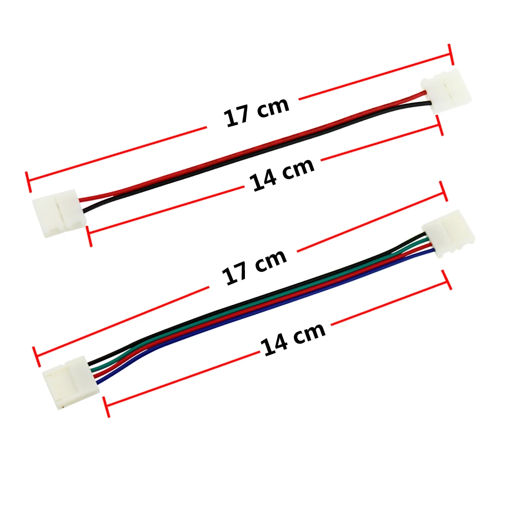 

2 pin 4 pin Connector Single Color/Rgb Led Strip Connector 4 pin Led Strip Connectors Led Strip Wire Power Connector