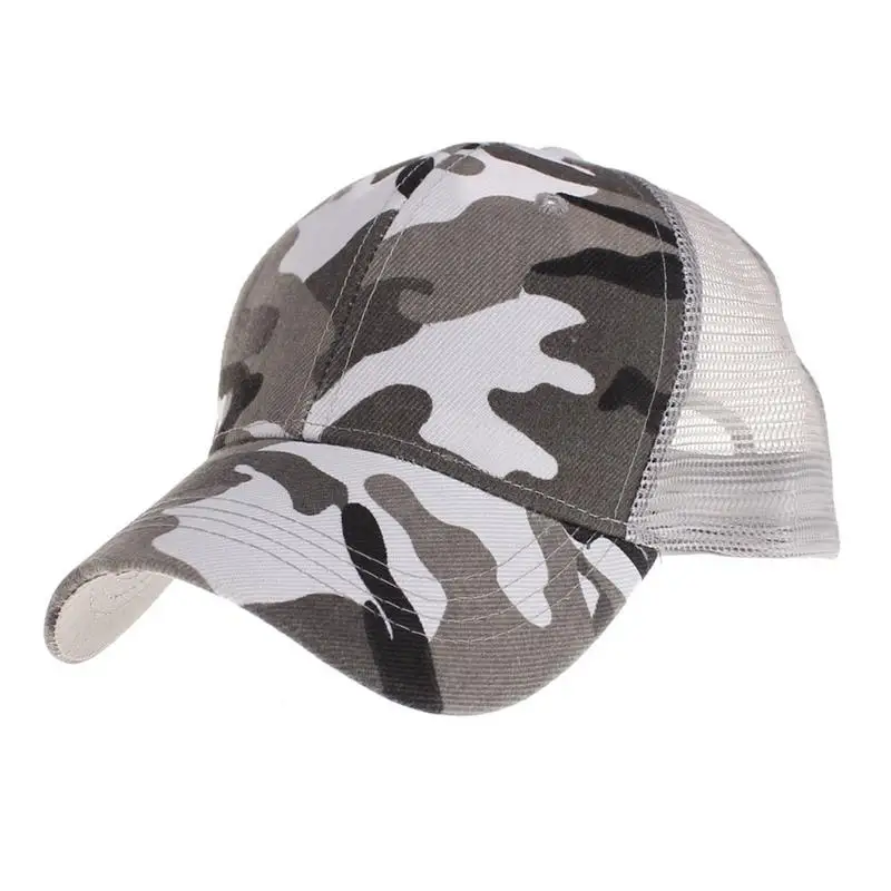 Летняя шляпа камуфляжная сетка Кепка дышащая Бейсбольная Snapback хип хоп для мужчин