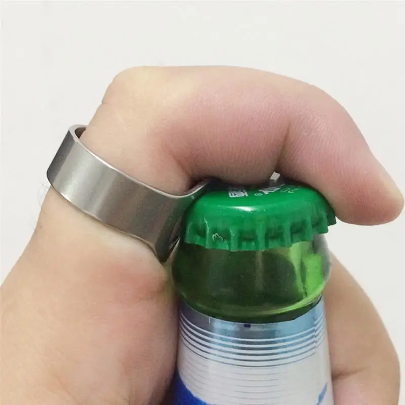 

10pcs High Quality Silver Color Ring Bottle Opener Metal Finger Ring Beer Kitchen Twist Tool Stainless Steel Wine Beer Openers