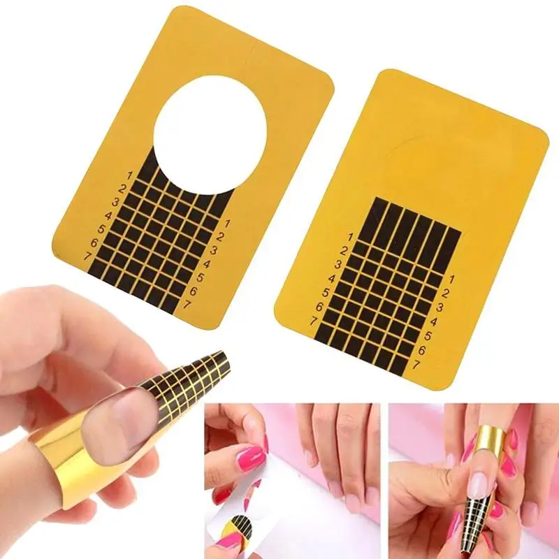 

Professional Nail Forms Sticker 10/20/40pcs Acrylic Curve Nails Gel Extension Nail Art Polish Guide Form Curl Tips