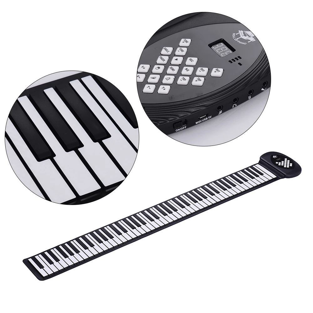 88 клавиш свернутый пианино электронная MIDI клавиатура Встроенный стерео динамик