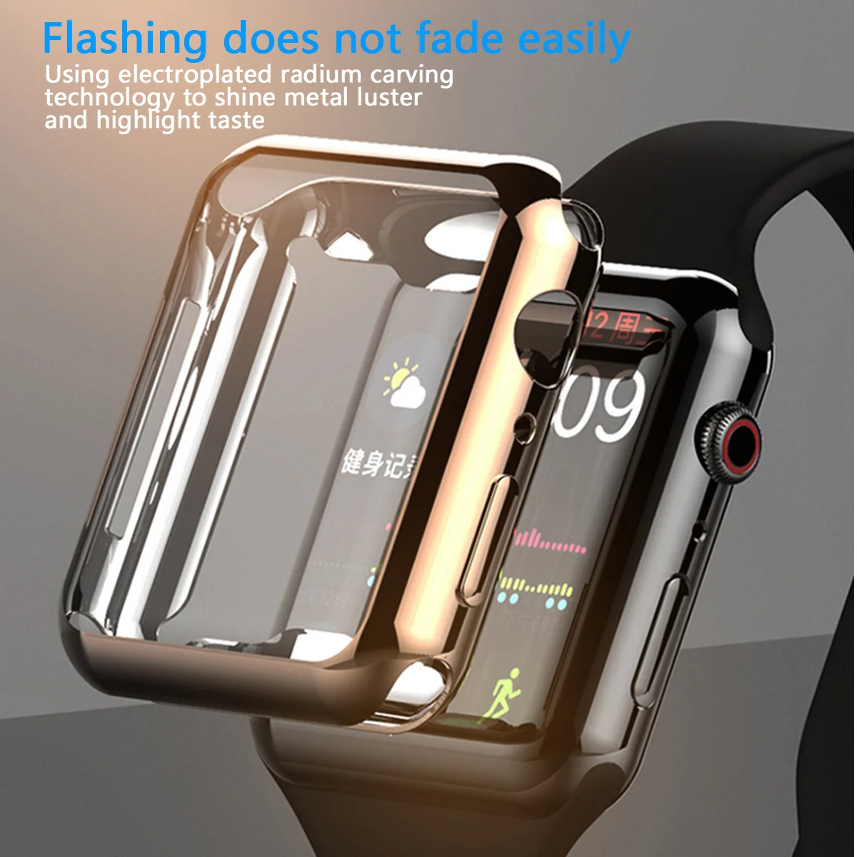 

For Apple Watch Series 3/2/1 38MM Case Soft TPU Plating Clear 360 Full Screen Protector Cover For iWatch 1 2 3 Band 38MM Case
