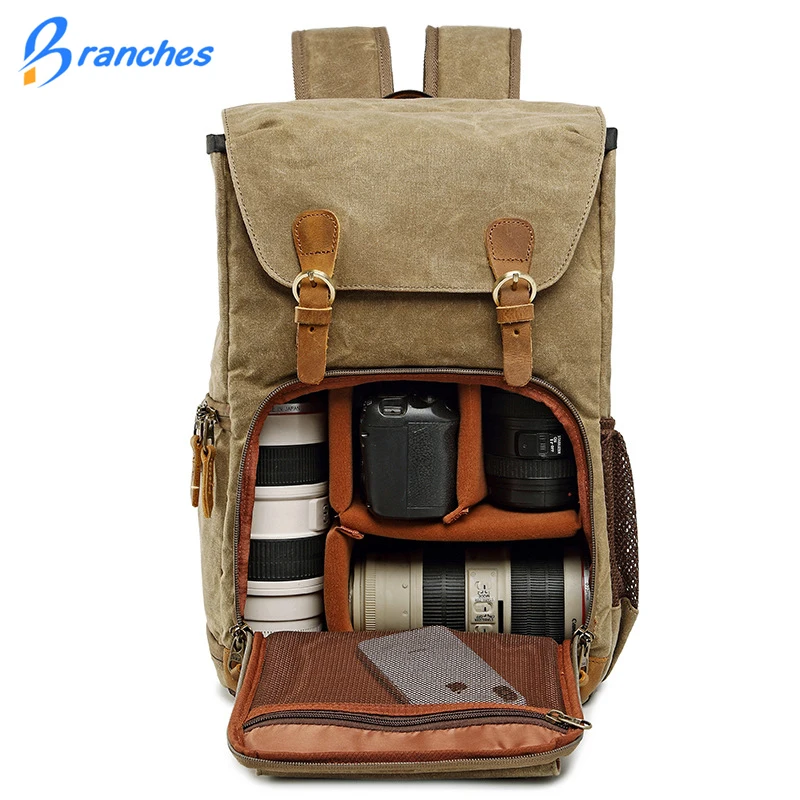 

Batik Canvas Waterproof Photography Bag Outdoor Wear-resistant Large Camera Photo Backpack Men for Nikon/Canon/ Sony/Fujifilm