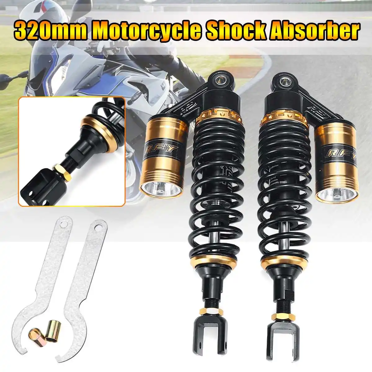 

12.5" 320mm Motorcycle Rear Air Shock Absorber Suspension For 150cc-750cc Honda/Yamaha/Suzuki Scooter Quad Street Bikes Karting