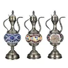 Ретро романтическая настольная лампа, декоративный светильник, Турецкая лампа, стеклянная цветная Ручная работа для дома, спальни, бара, кофейни, художественный декор, подарок