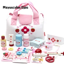 Сумка для моделирования, портативный комплект доктора, комплект медсестры, Детская игра для ролевых игр, деревянная игрушка