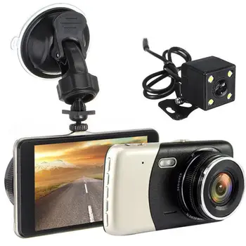 

C Model 4 Inch Front Rear Dual Lens Driving Recorder Car Dash Camera 170 Wide Angle DVR Dashboard Dashcam G-Sensor Rearview
