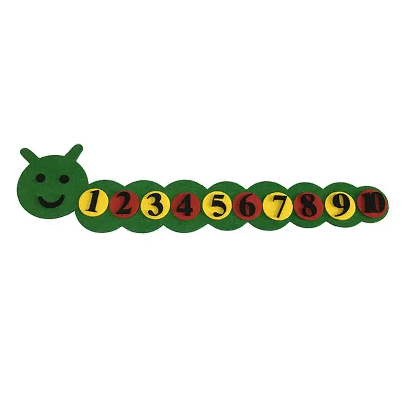 

1 Set Kids Felt DIY Educational Non-woven Mathematics Looking for Neighbor Caterpillars and Numbers Teaching Equipment Toys