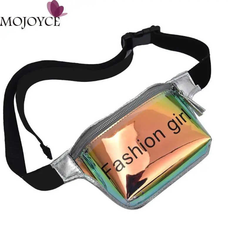 

2019 Girls Casual Fashion Small Letter Print Female Laser Fanny Belt Packs Women Shoulder Waist Bags Chest Bags