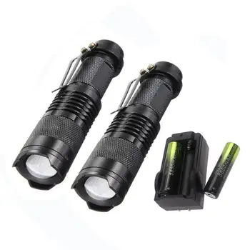 

Super Bright 2300lumen T6 LED 18650 Flashlight Torch Tactical 5 Mode Zoomable Flashlight Use + 2x Battery +Charger