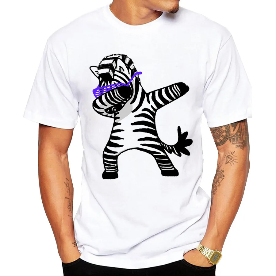 

2019 spring and summer men's t-shirt explosion models unicorn funny pattern print short-sleeved fashion loose large size